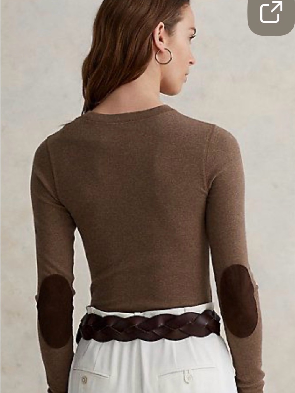 Polo Ralph Lauren Long-Sleeve Crewneck Top in Camel M